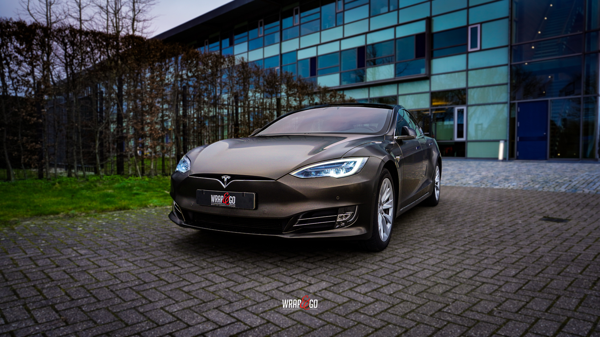 Tesla Model S M Satin Gold Dust M Gecertificeerd Car Wrapper