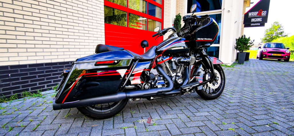 Harley-Davidson motorstriping rood