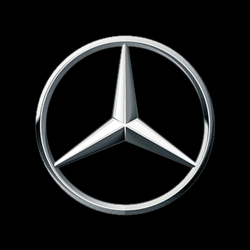 mercedes logo op zwart