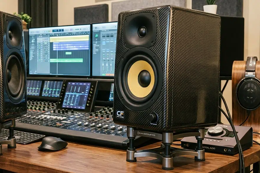 studio speaker met carbon folie