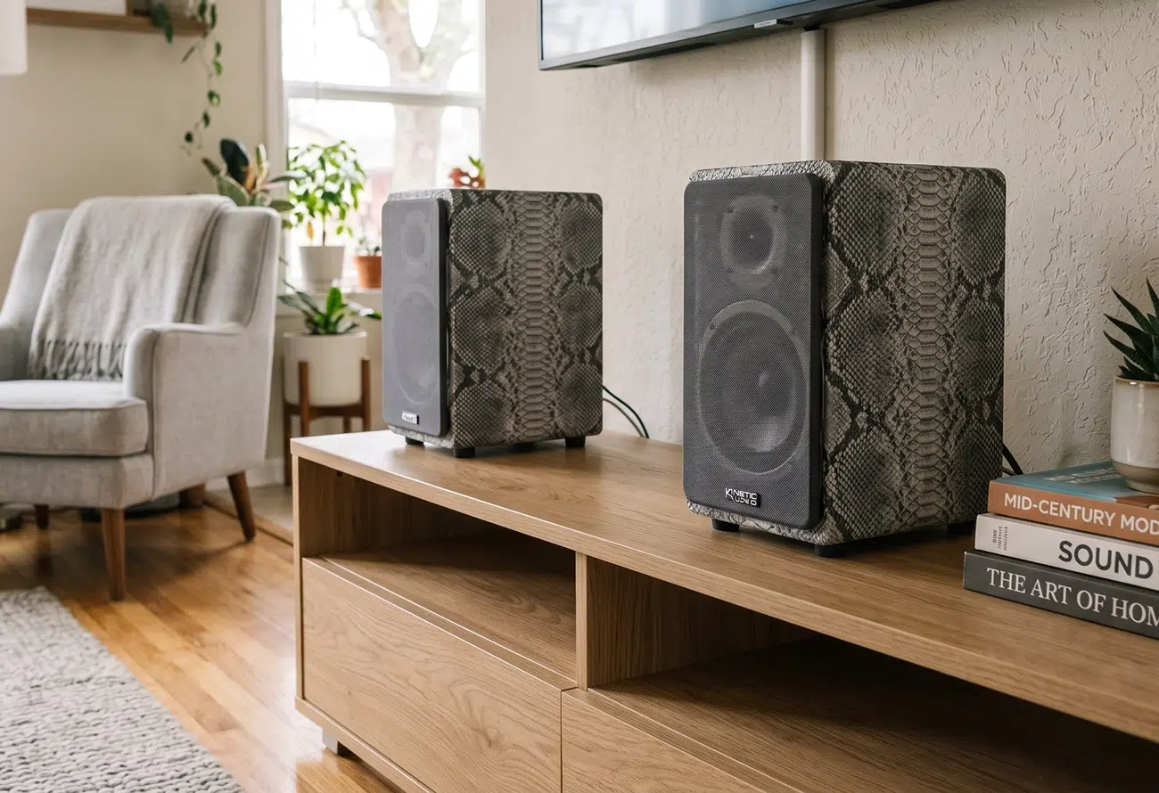 snake skin print speakers